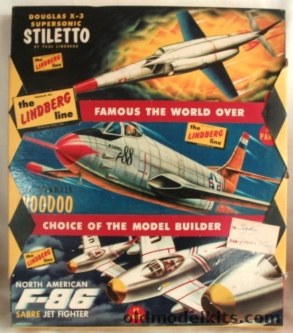 Lindberg 1/48 X-3 Stiletto / F-88 Voodoo / F-86 Sabre Gift Set plastic model kit